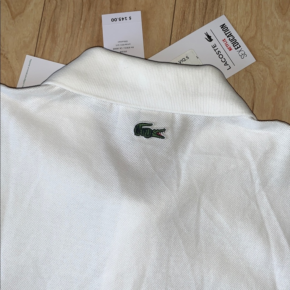 Lacoste x Netflix White Polo Shirt with Embroidered Logo - Picture 7 of 10